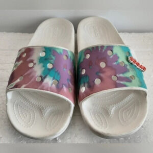 Unisex Crocs Tie-Dye Graphic ICONIC Comfort M8/W10 Slip-On Sandals
